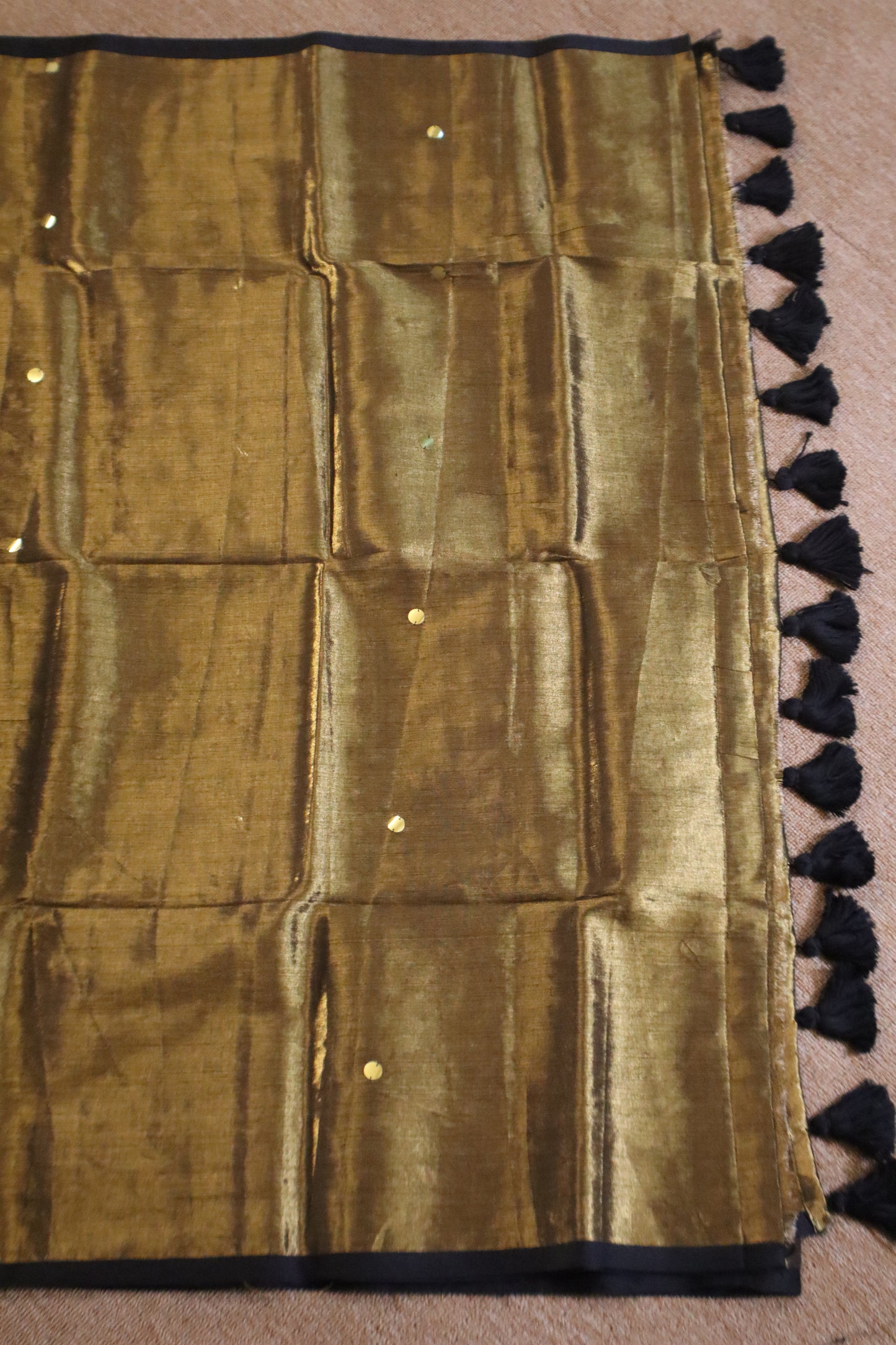 Khadi Tissue Saree - Gold