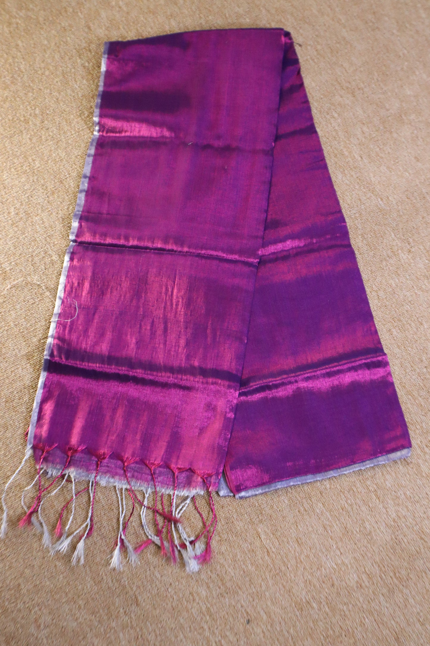 Khadi Tissue Saree - Purple
