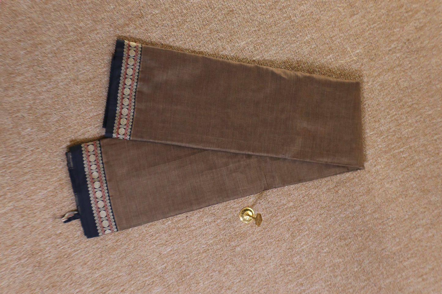 Narayanpet Saree - Dark Grey with Black Border