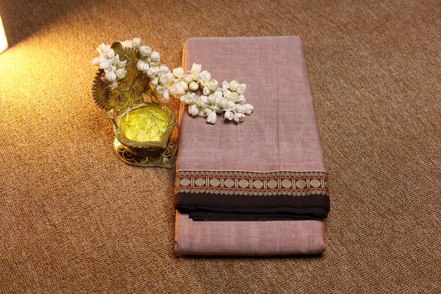 Narayanpet Saree - Onion Pink with Maroon Border - NPEQ011