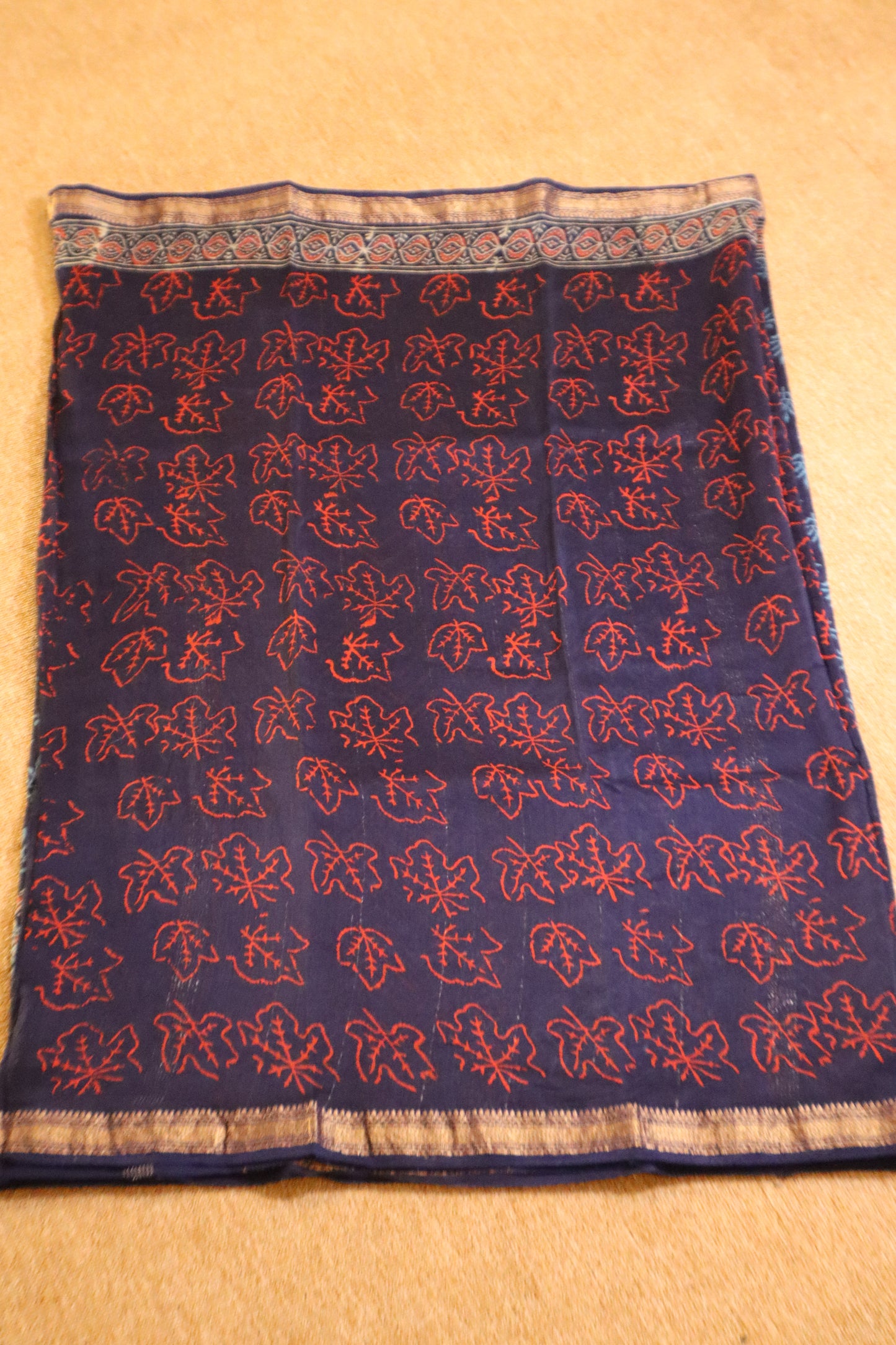 Maheshwari Silk Saree - Dark Blue