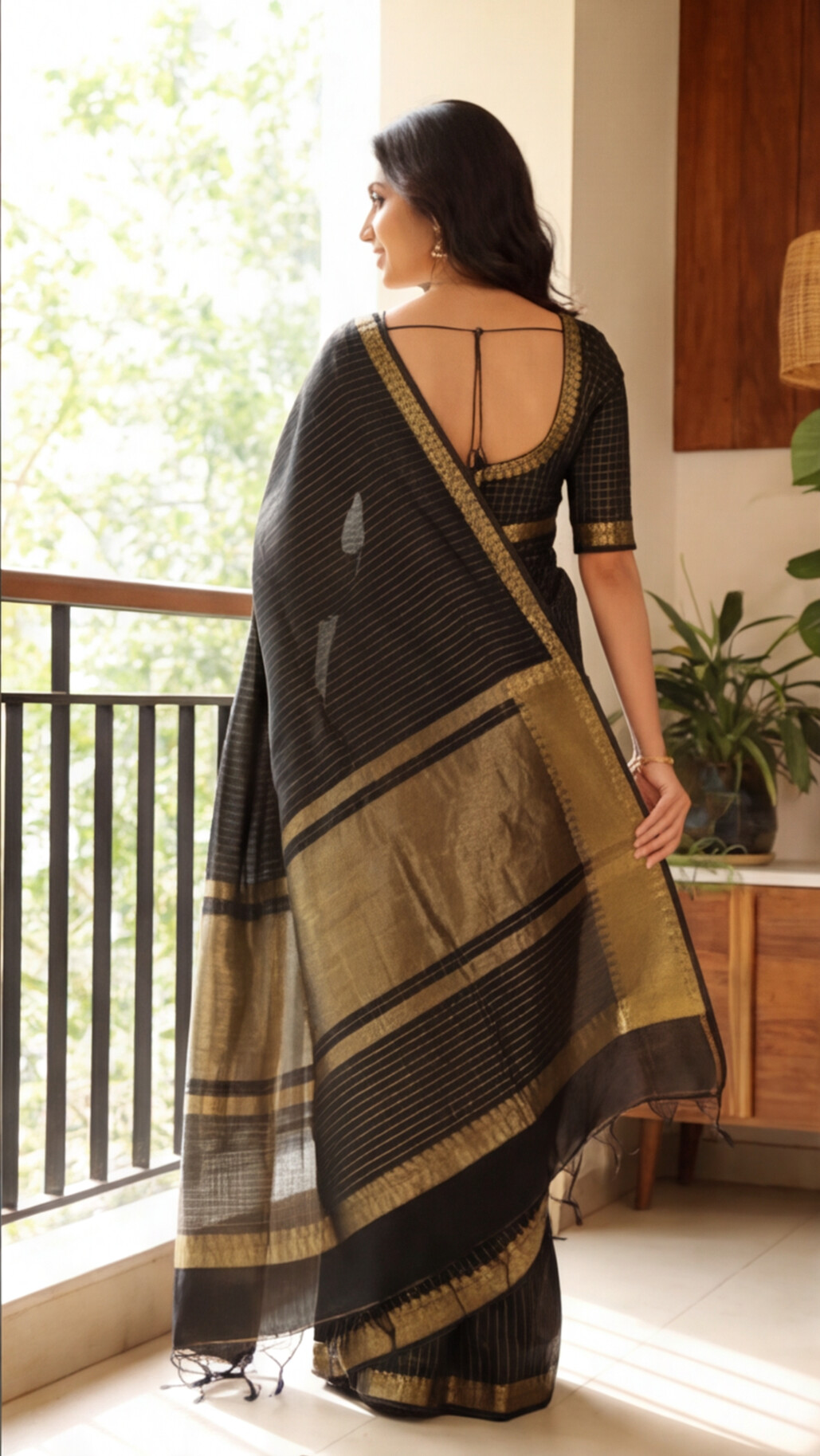 Banarasi Soft Silk Saree - Black