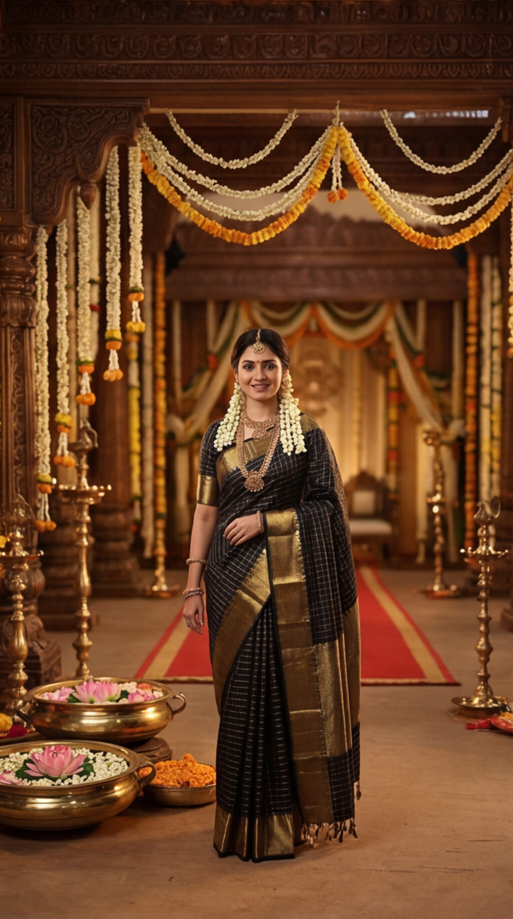 Banarasi Soft Silk Saree - Black