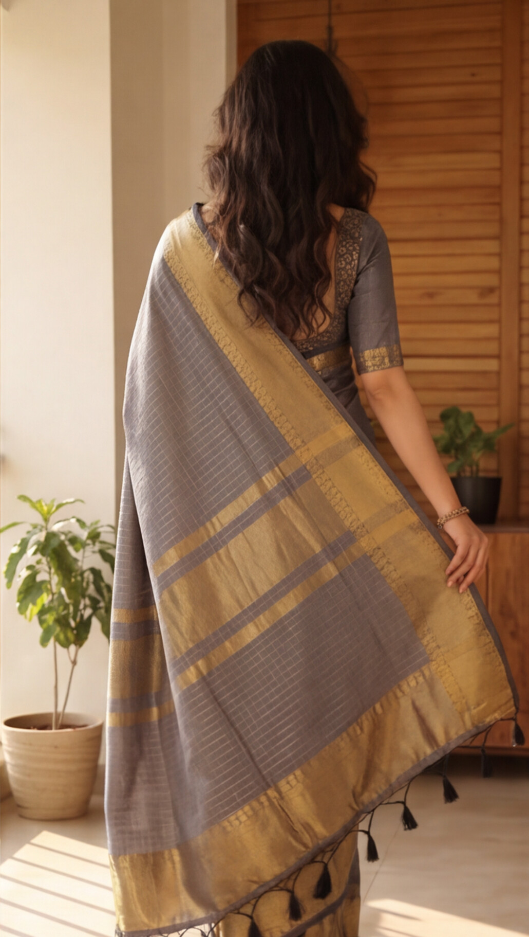 Banarasi Soft Silk Saree - Grey