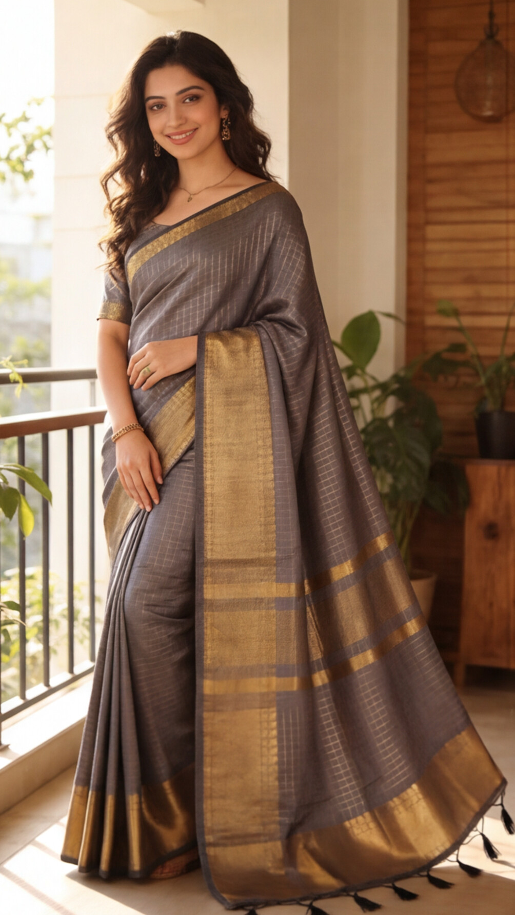 Banarasi Soft Silk Saree - Grey