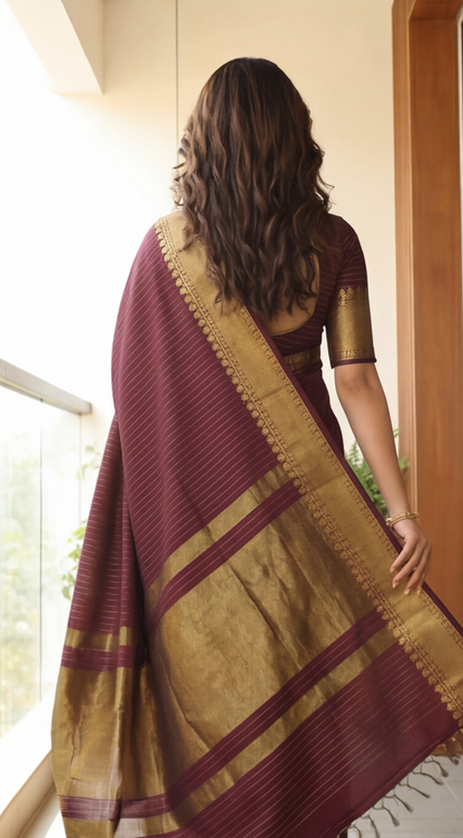 Banarasi Soft Silk Saree - Maroon