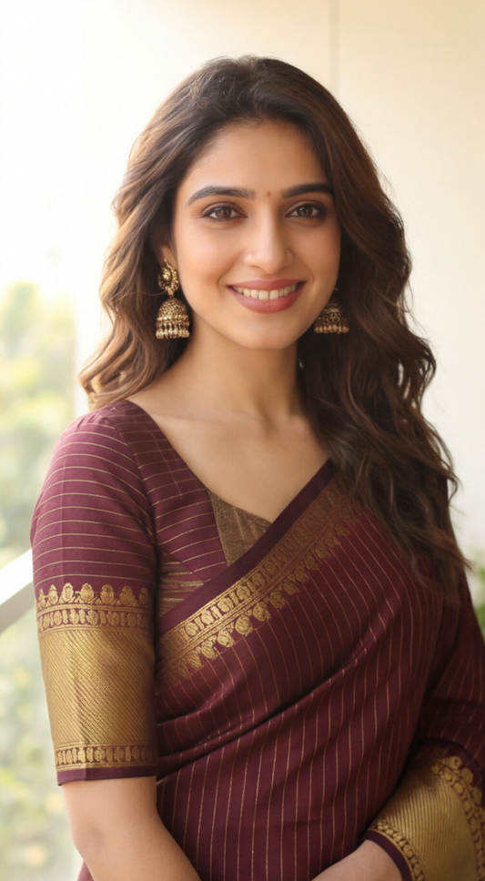 Banarasi Soft Silk Saree - Maroon