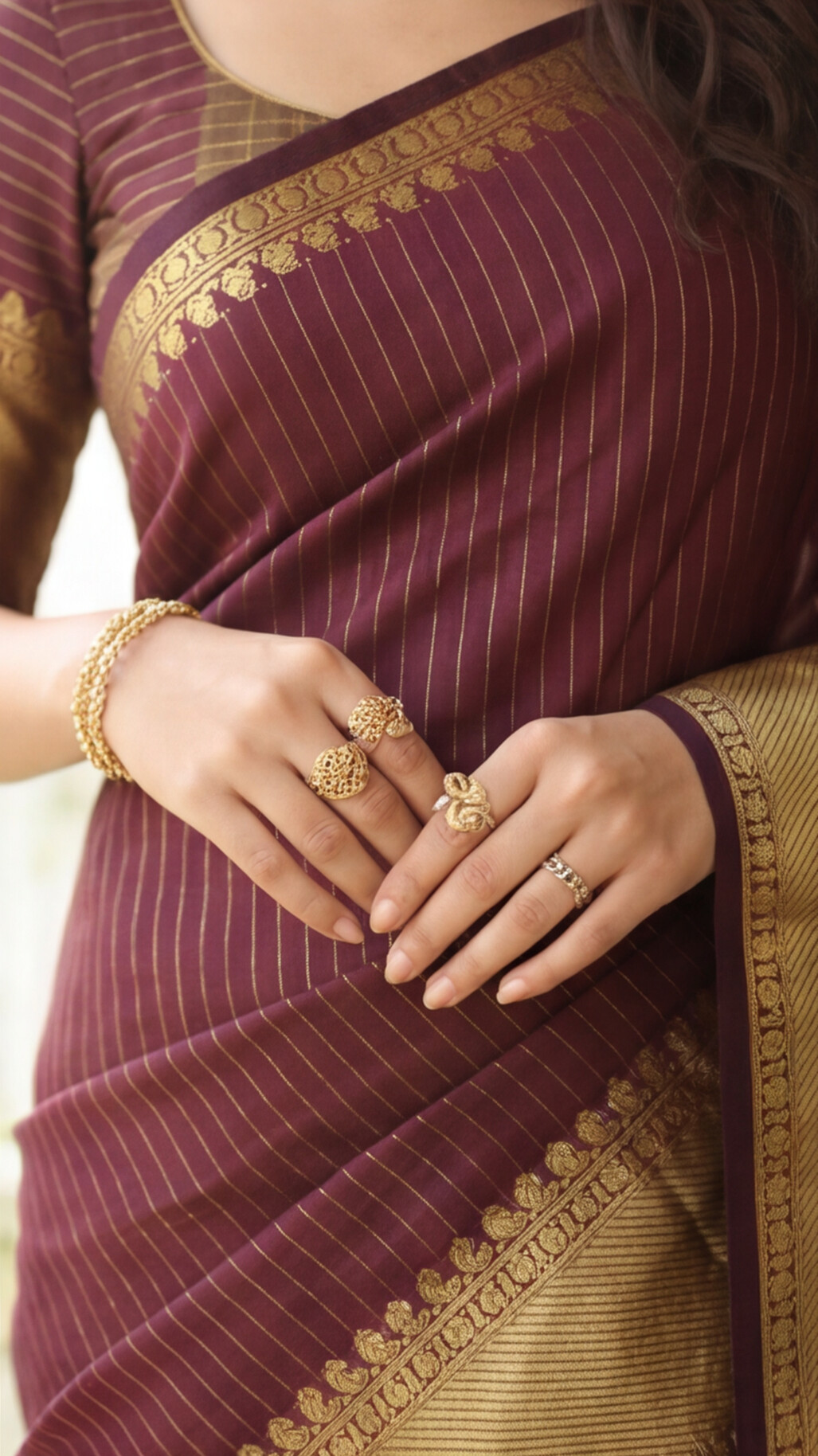 Banarasi Soft Silk Saree - Maroon