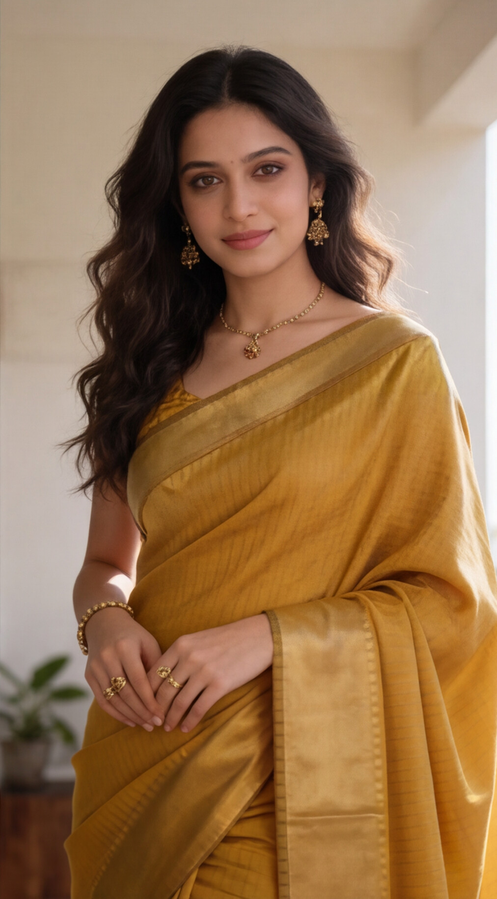 Banarasi Soft Silk Saree - Mustard Yellow