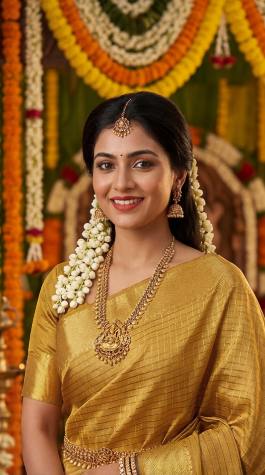 Banarasi Soft Silk Saree - Mustard Yellow