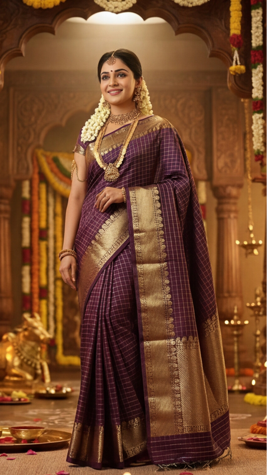 Banarasi Soft Silk Saree - Maroon