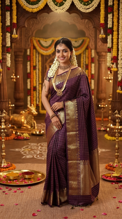 Banarasi Soft Silk Saree - Maroon