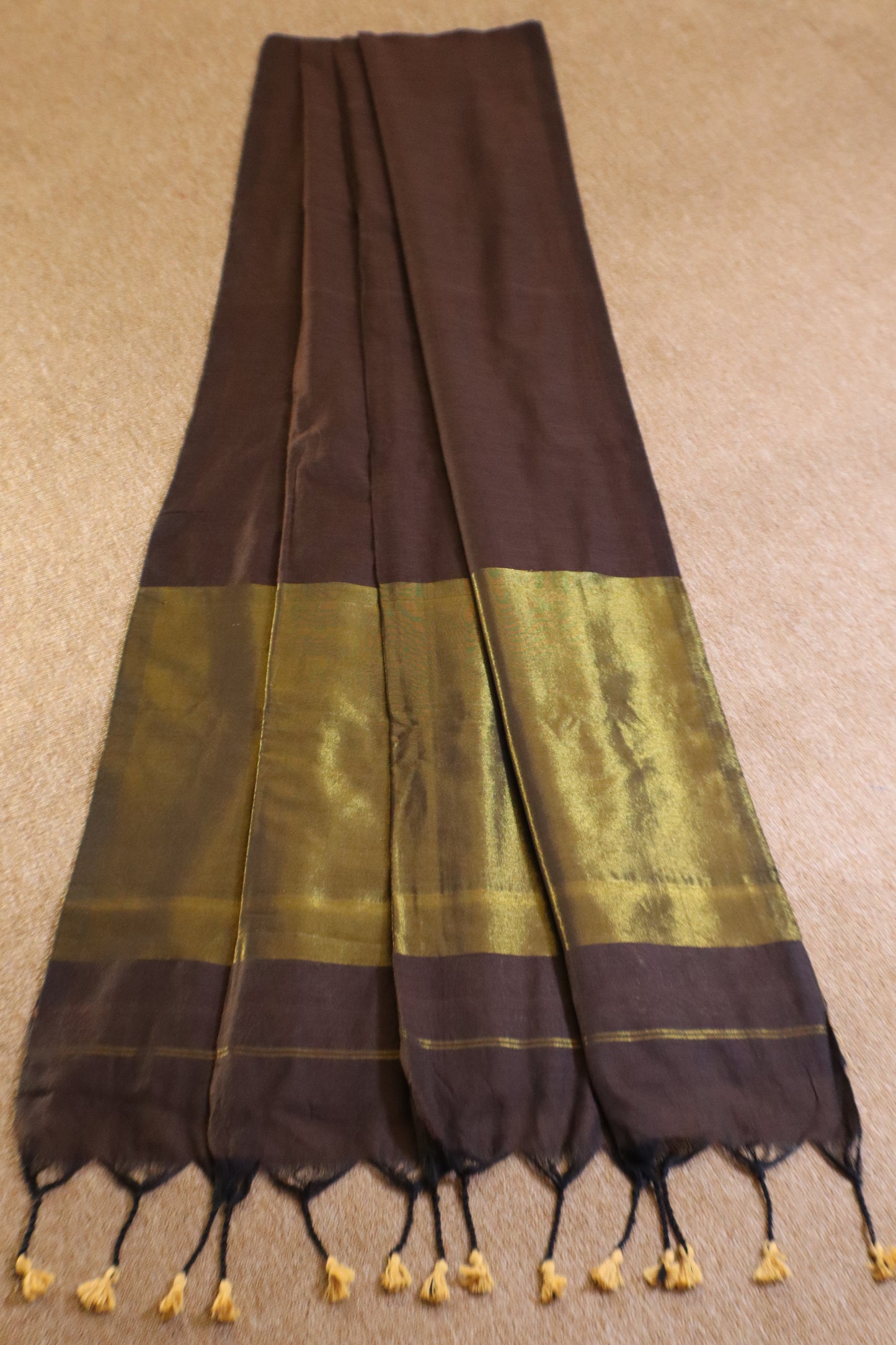 Khadhi Cotton Saree - Brown