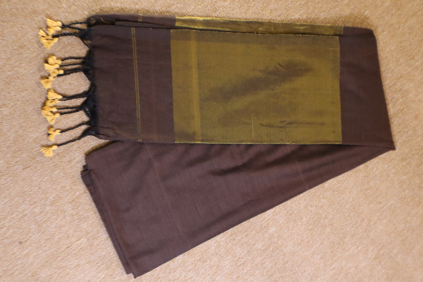 Khadhi Cotton Saree - Brown