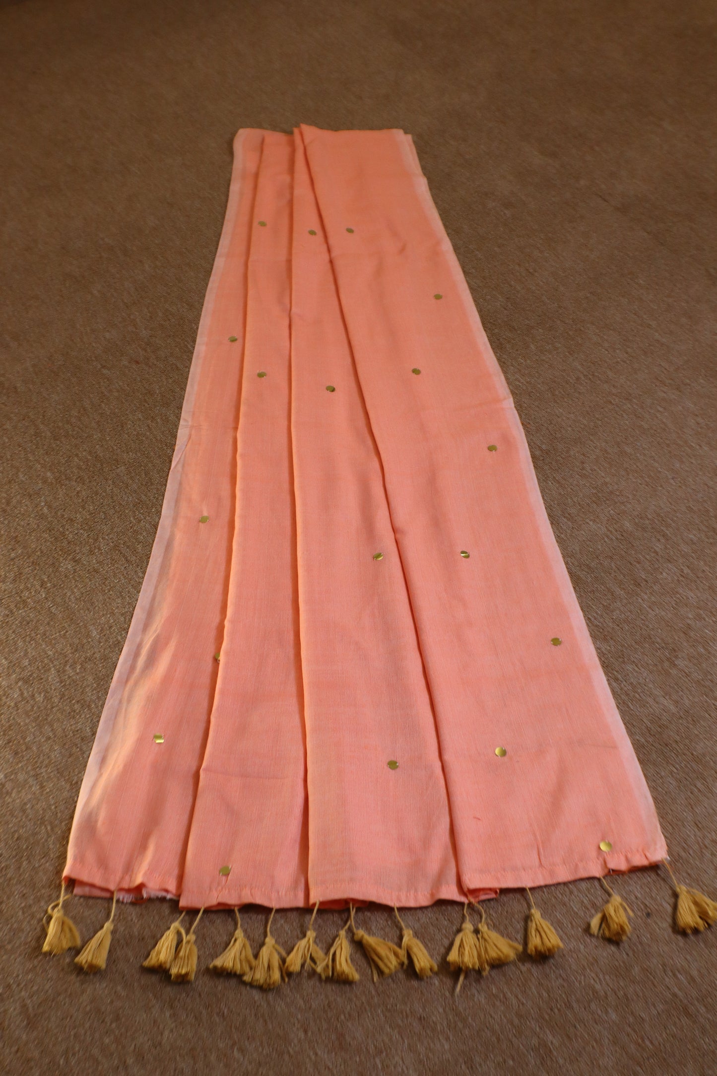 Khadhi Cotton Saree - Peach