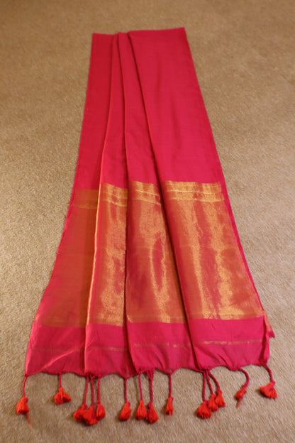 Khadhi Cotton Saree - Pink