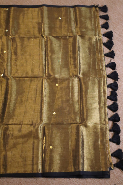 Khadi Tissue Saree - Gold