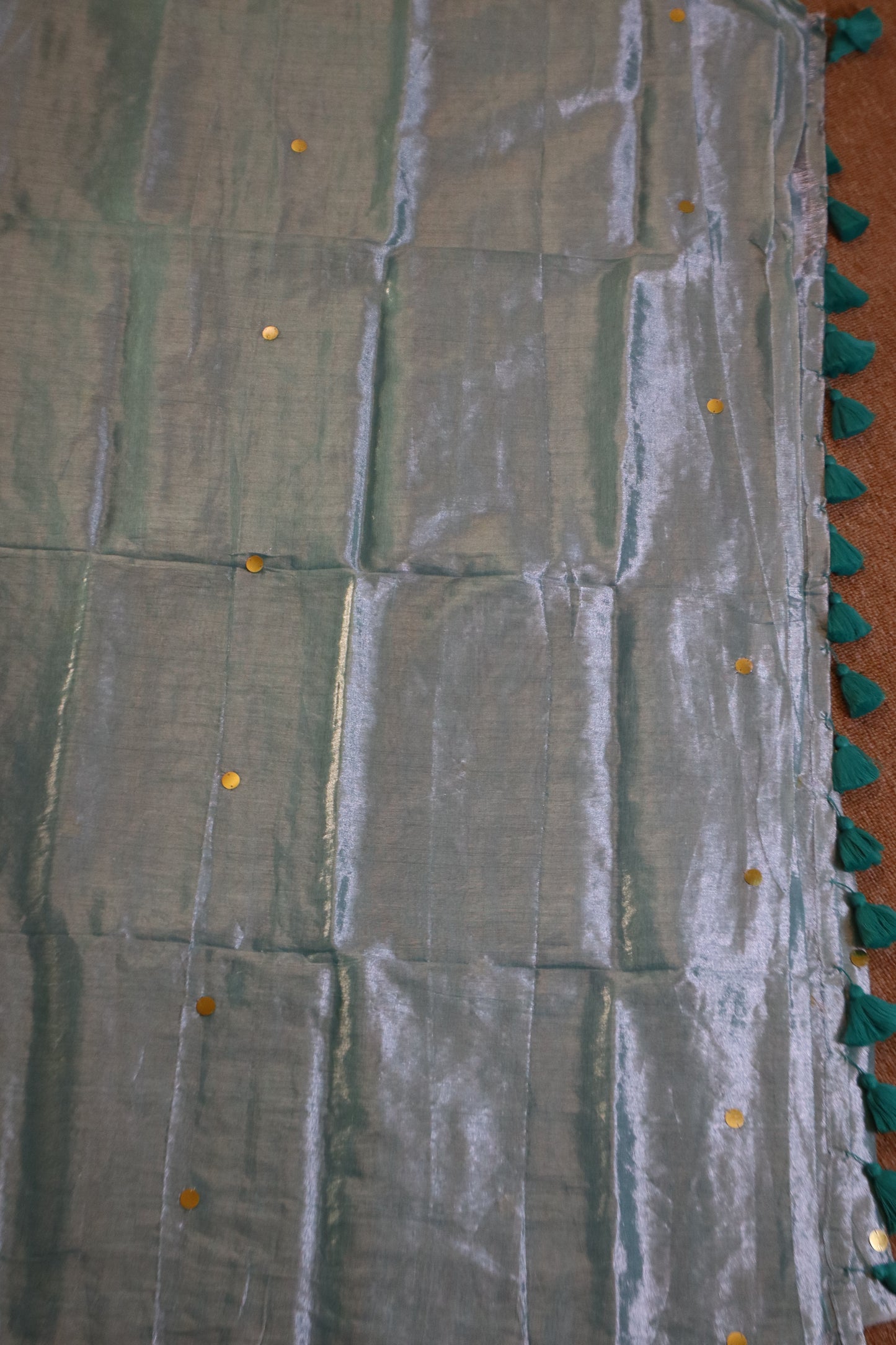 Khadi Tissue Saree - Ice Blue