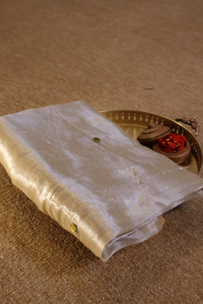 Khadi Tissue Saree - Ivory
