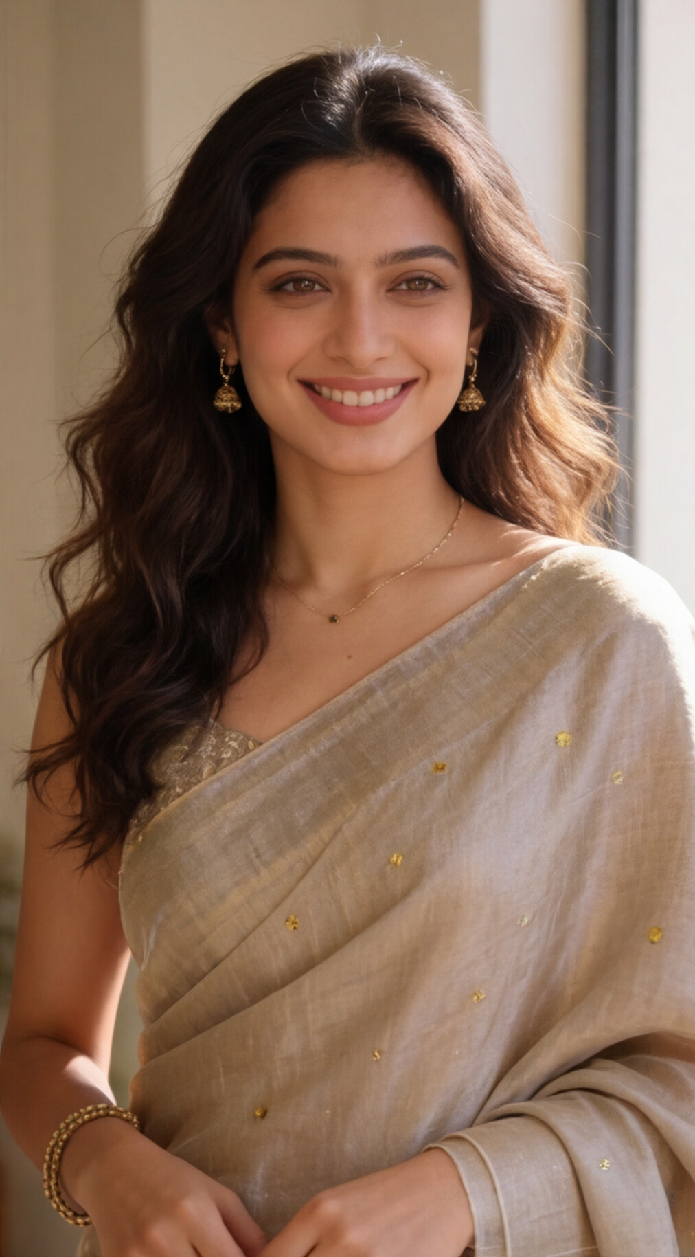 Khadi Tissue Saree - Ivory
