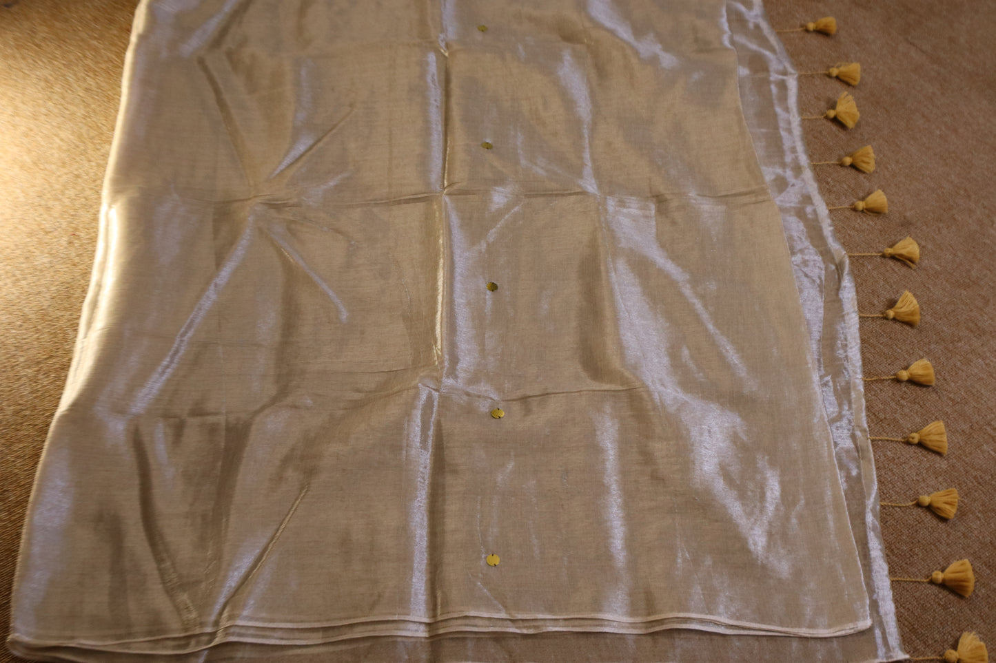 Khadi Tissue Saree - Ivory