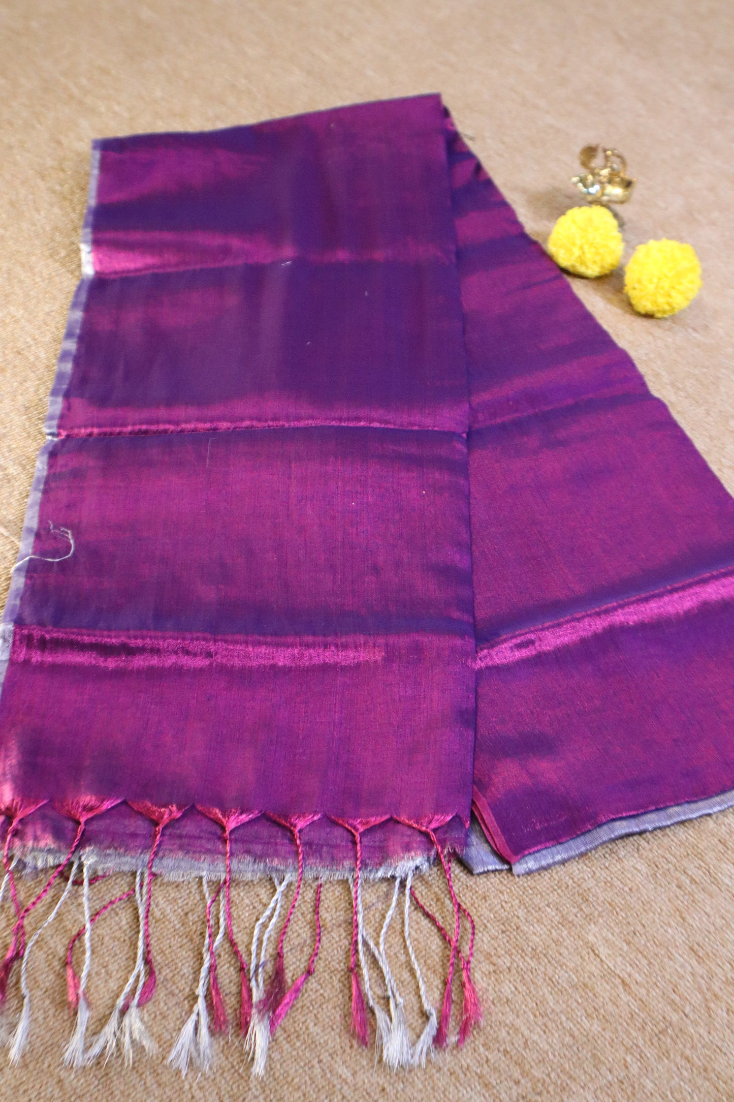 Khadi Tissue Saree - Purple