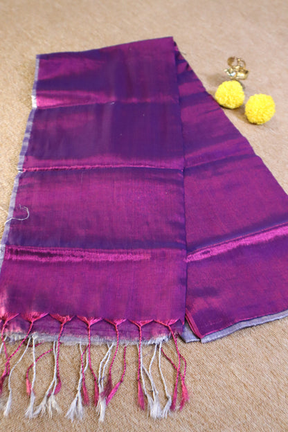 Khadi Tissue Saree - Purple