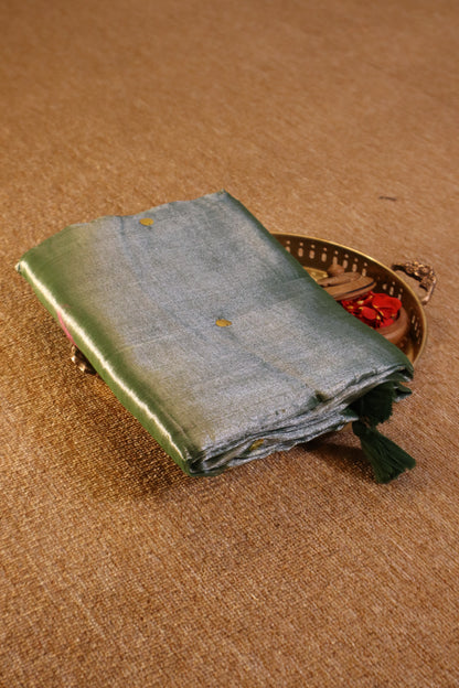 Khadi Tissue Saree - Sage Green