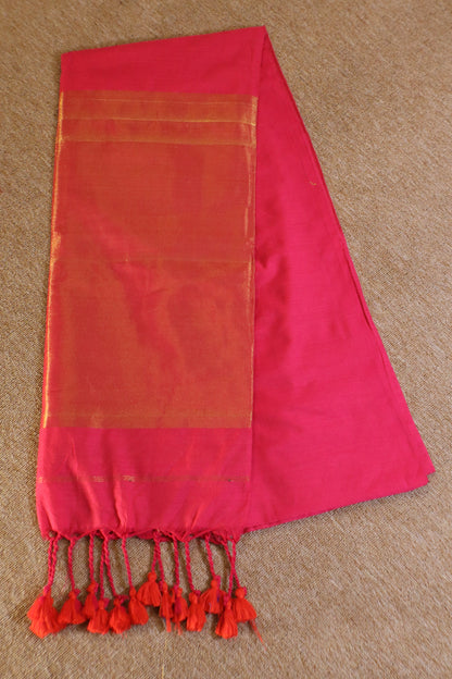 Khadhi Cotton Saree - Pink