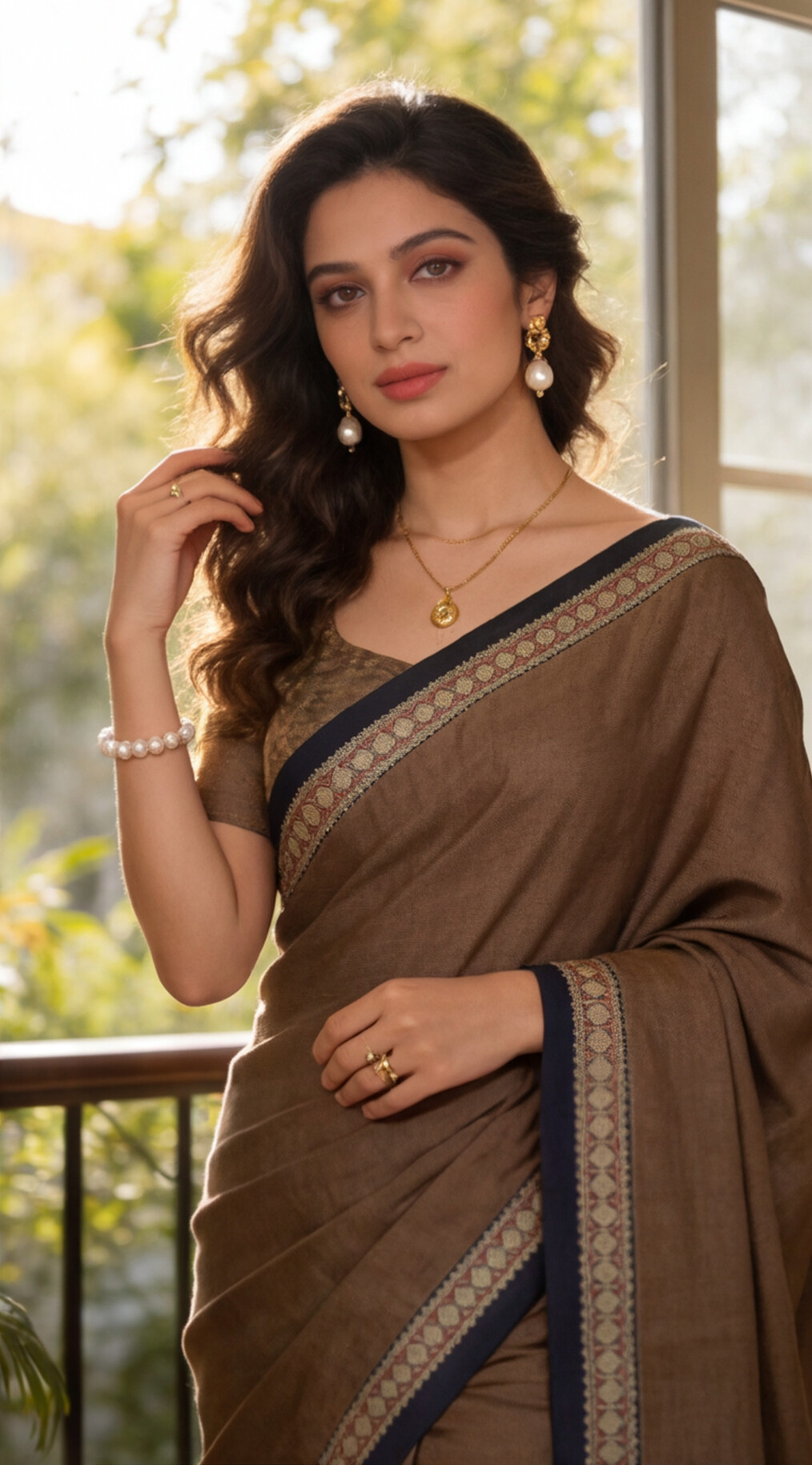 Narayanpet Saree - Dark Grey with Black Border