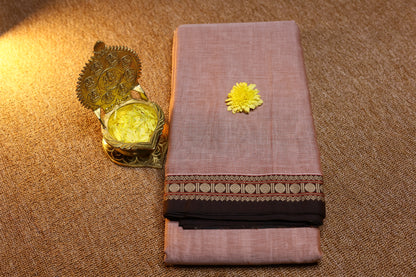 Narayanpet Saree - Pink with Purple Border - NPEQ013