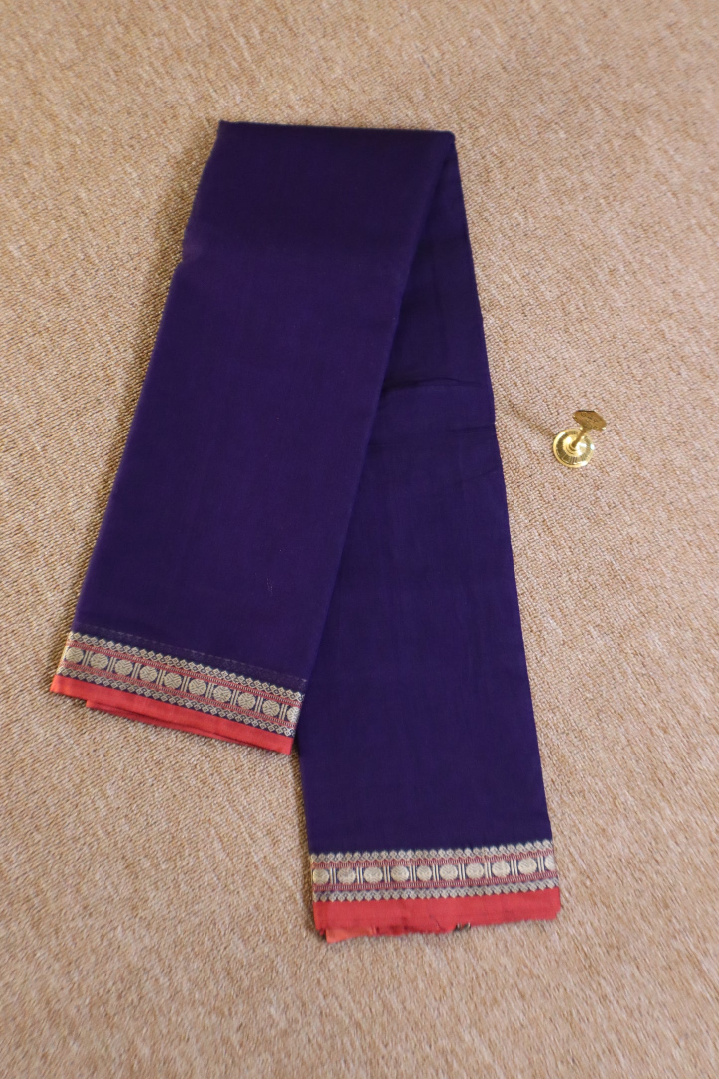 Narayanpet Saree - Purple with Red Border - NPEQ015