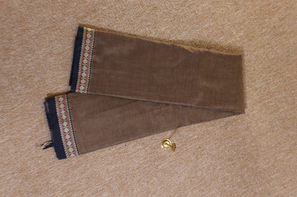 Narayanpet Saree - Dark Grey with Black Border