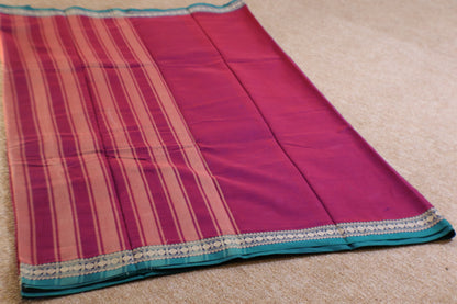 Narayanpet Saree - Magenta with Green Border