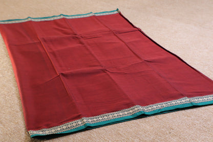 Narayanpet Saree - Maroon with Green Border - NPEQ017