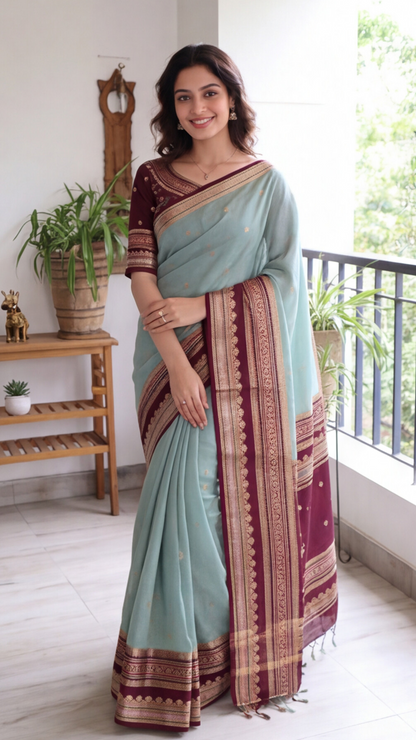 Warm Silk - Green and Purple