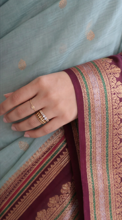 Warm Silk - Green and Purple