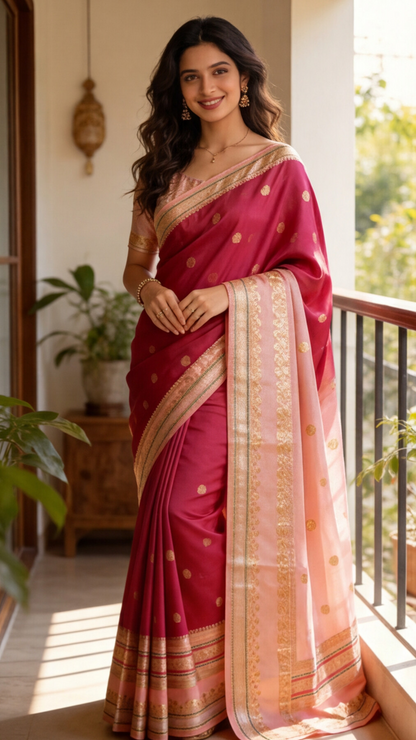 Warm Silk - Rani Pink and Baby Pink