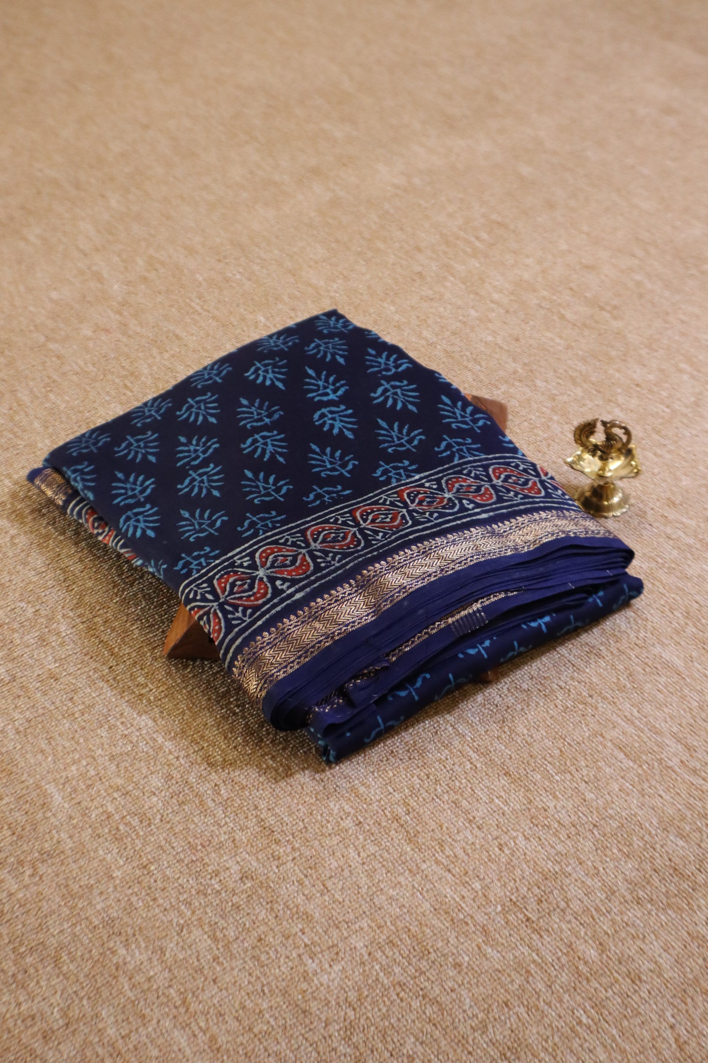 Maheshwari Silk Saree - Dark Blue