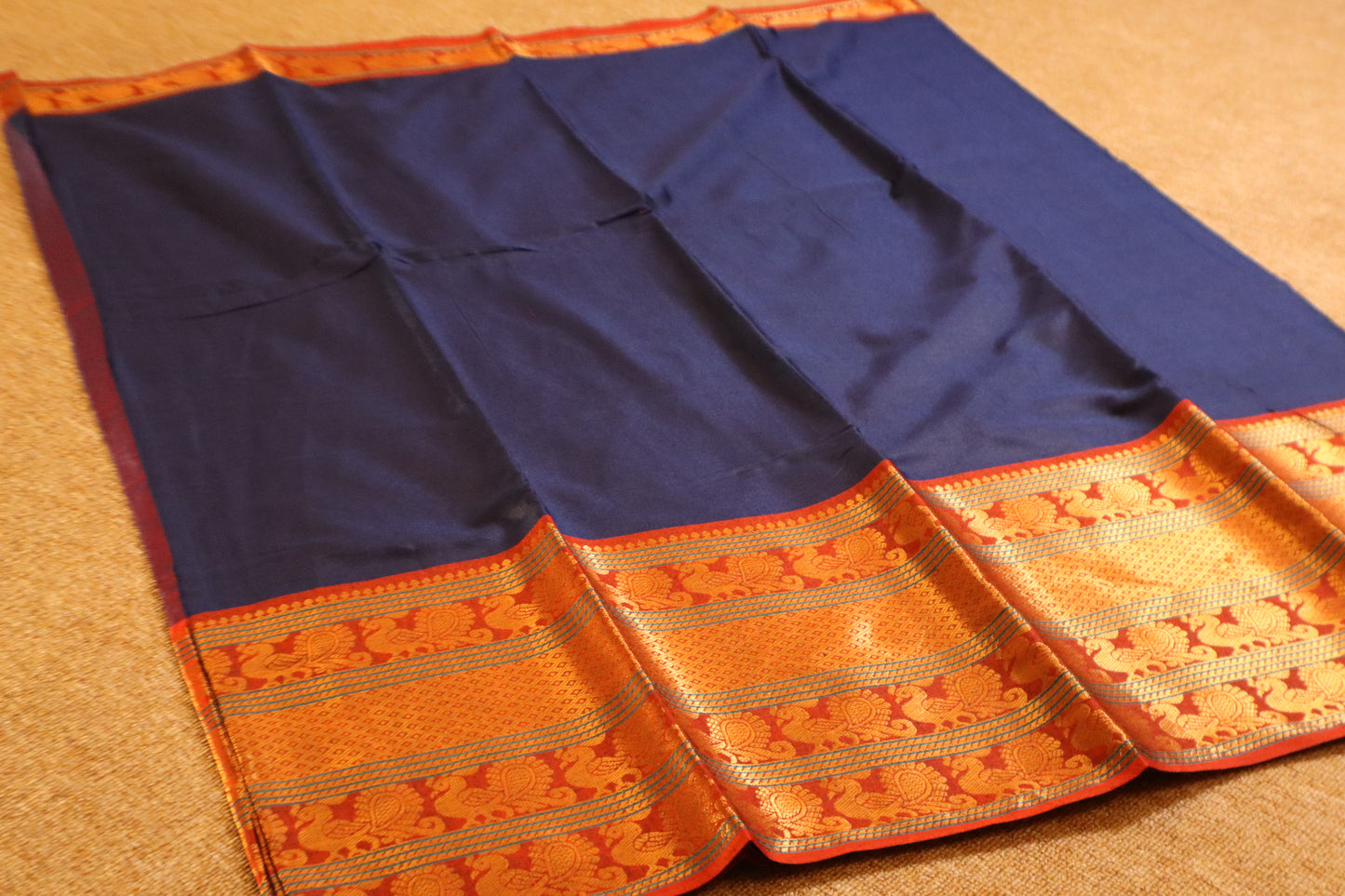 Narayanpet - Blue with Red Long Border saree - NPEQ001