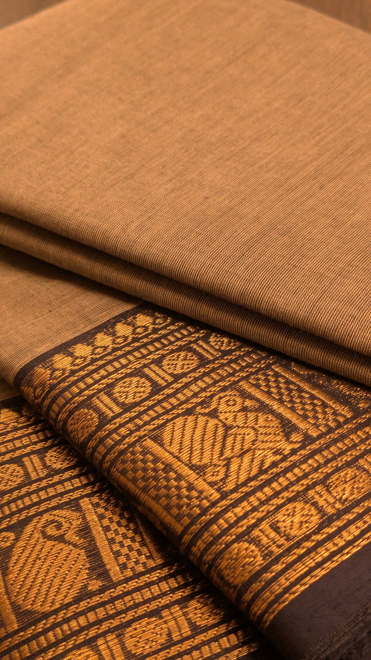 Traditional Kanchi Cotton - Steel Grey with Deep Navy Blue - TKCEQ010
