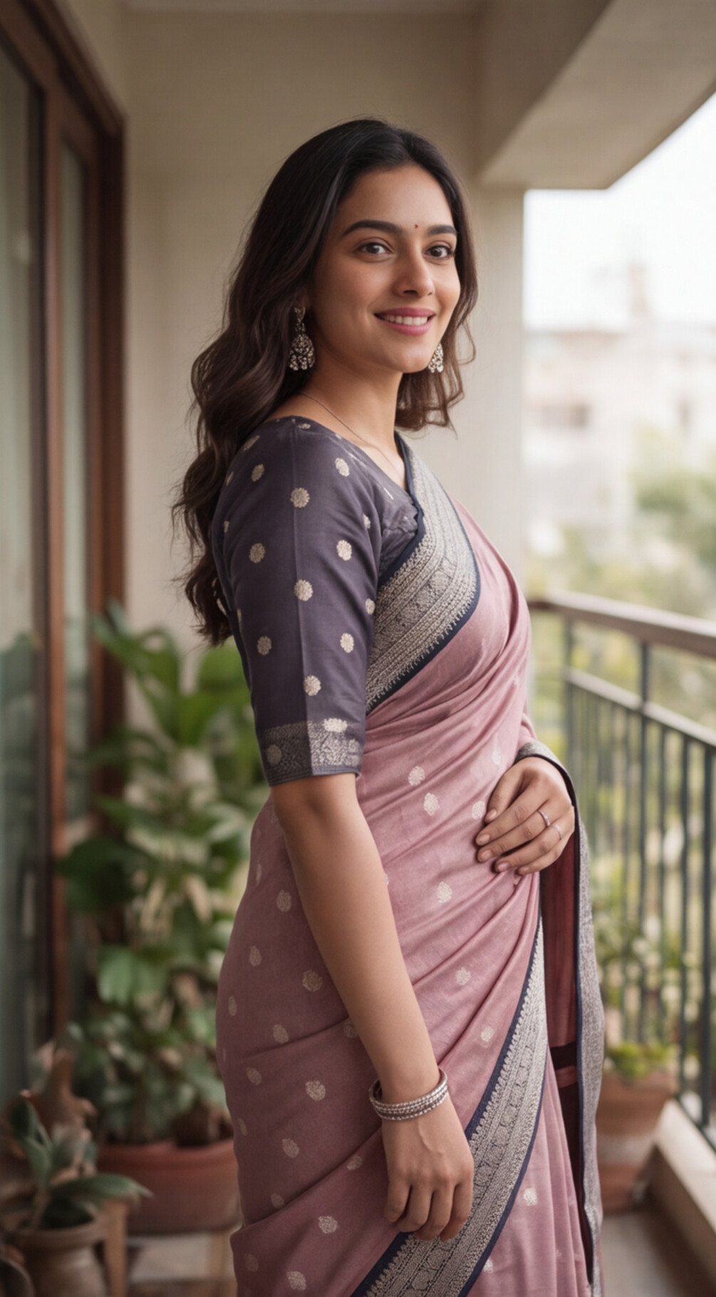 Banarasi Soft Katan Silk Saree - Pink with Black - BKSEQ002